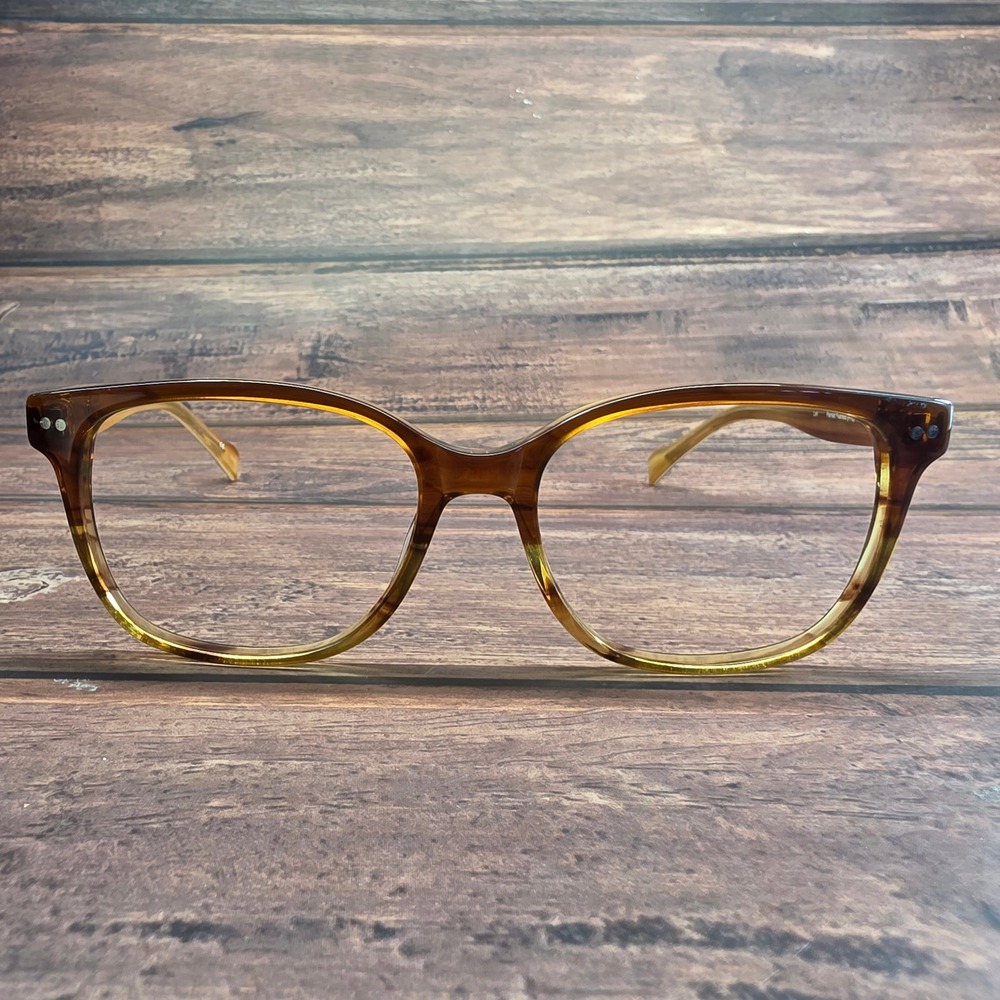 Vera Bradley Lori Painted Feathers PFE Eyeglasses Frames 55-17-135 Brown Yellow